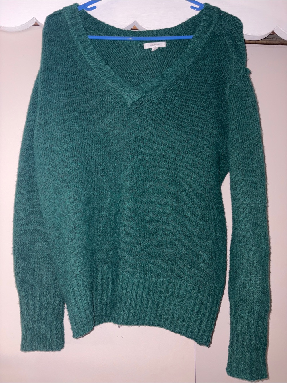 Maurice’s Green V-Neck Knit Sweater